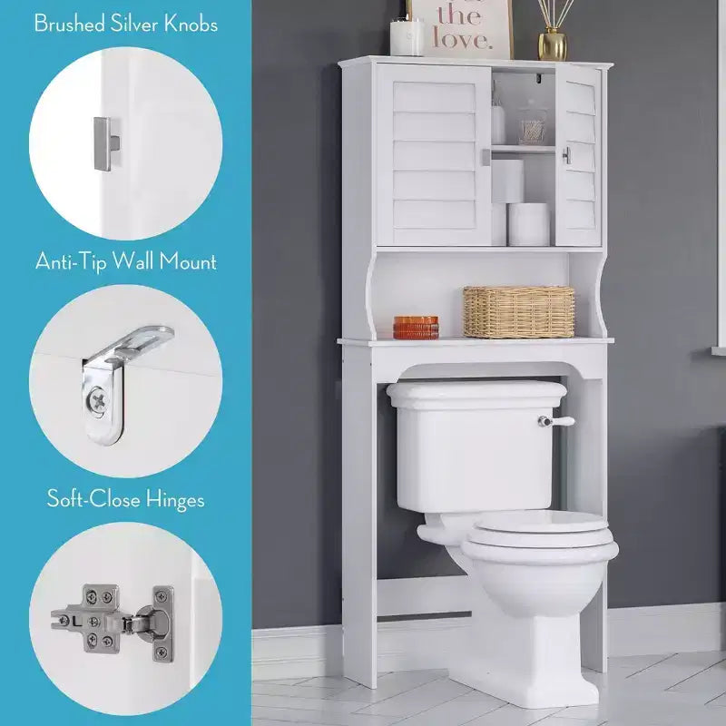 RiverRidge Home Brookfield Meuble de Rangement Mural pour Salle de Bain au-Dessus des Toilettes, Blanc