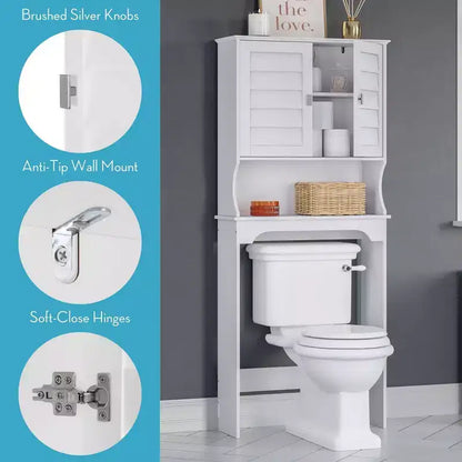 RiverRidge Home Brookfield Meuble de Rangement Mural pour Salle de Bain au-Dessus des Toilettes, Blanc