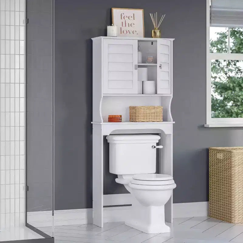 RiverRidge Home Brookfield Meuble de Rangement Mural pour Salle de Bain au-Dessus des Toilettes, Blanc