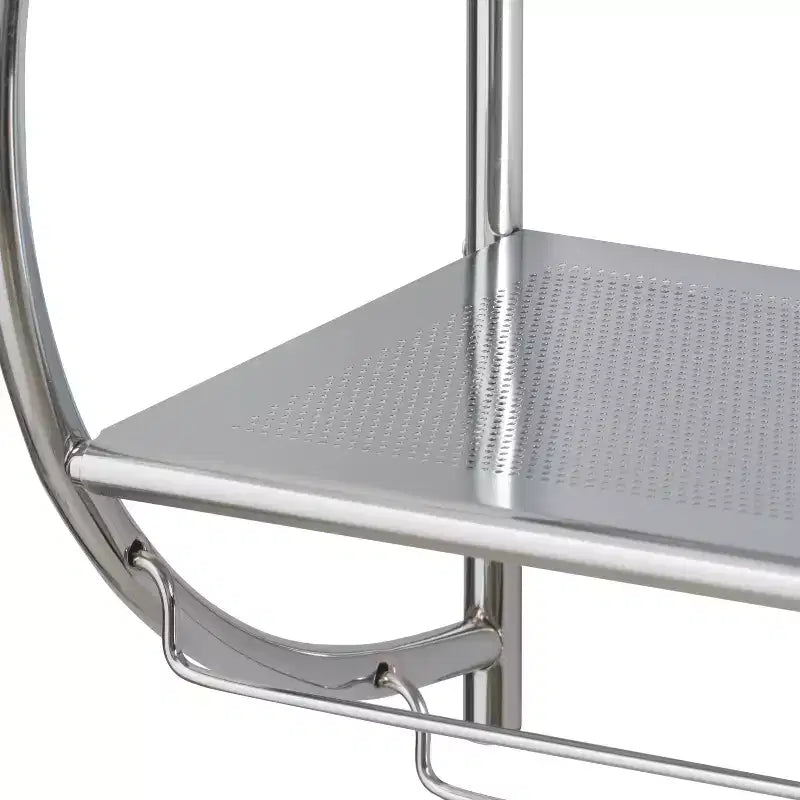 Étagère murale à 2 niveaux avec porte-serviettes argenté - Organize It All