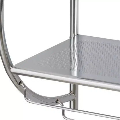 Étagère murale à 2 niveaux avec porte-serviettes argenté - Organize It All