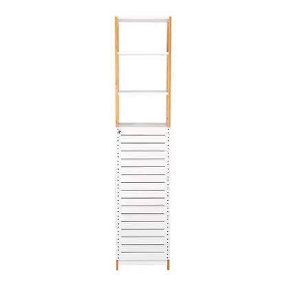 Deluxe Bamboo High Cabinet with Three Interior Shelves Brown - Organize It All