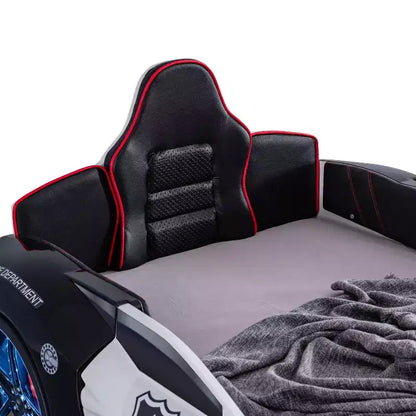 Lit pour enfant miBasics Twin Tarryton Police Cruiser avec lumières LED et son Noir/Blanc
