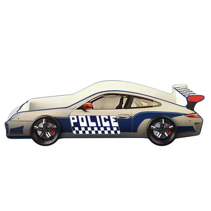 Lit pour enfants Twin Quessa Voiture de police avec phares LED noirs/blancs - HOMES: Inside + Out