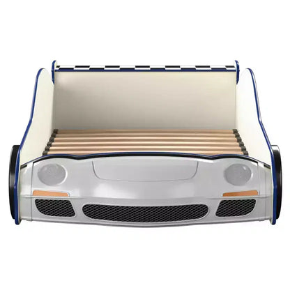 Lit pour enfants Twin Quessa Voiture de police avec phares LED noirs/blancs - HOMES: Inside + Out