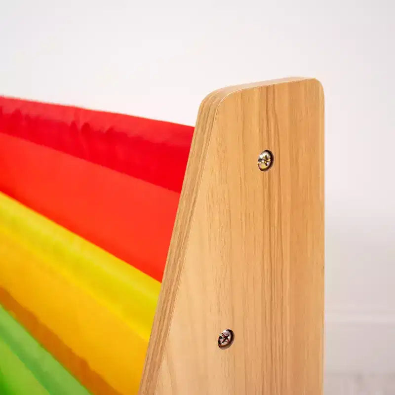 Meuble de Rangement pour Livres Enfants 4 Niveaux Naturel/Arc-en-ciel - Humble Crew : Étagère à Livres Suspendue, Présentoir pour Tout-petits