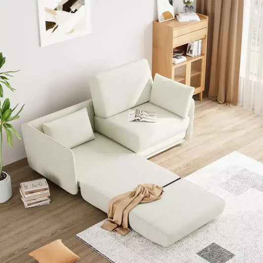66 Inch Pull Out Sofa Bed Queen Size, 3-in-1 Convertible Sleeper Sofa Bed with Thicked Cushions,Multi-Functional
