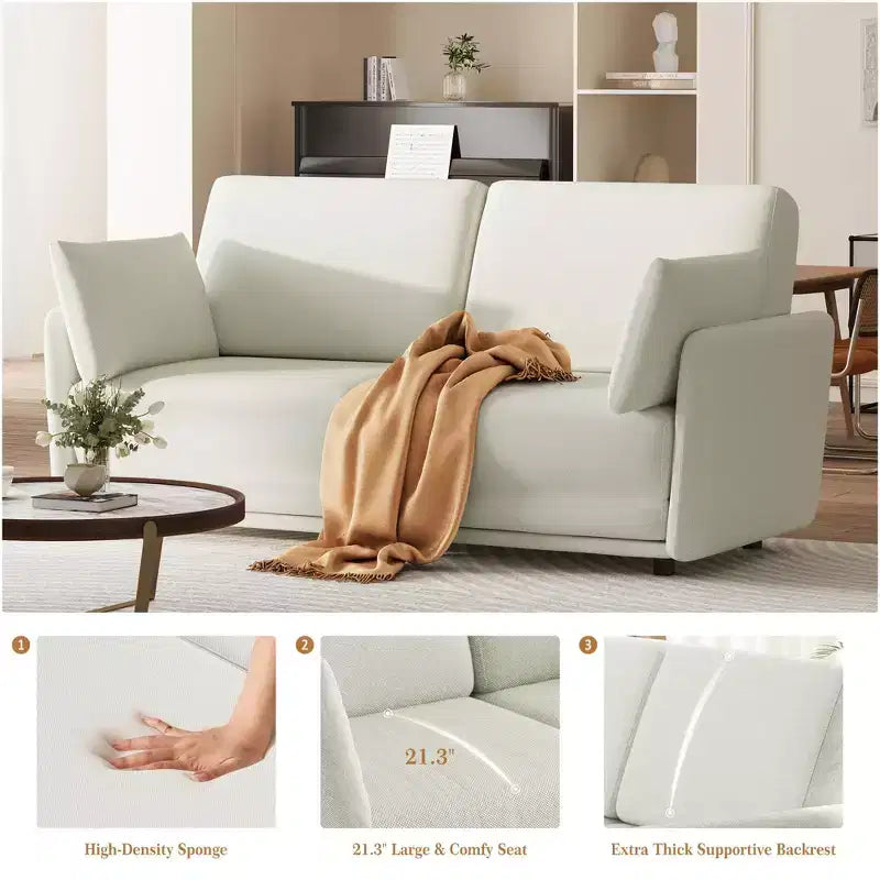 Canapé-Lit Extensible Queen Size de 66 Pouces, Canapé-Lit Convertible 3-en-1 avec Coussins Épais, Multi-Fonctionnel