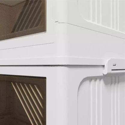 Lot de 4 armoires de rangement transparentes en plastique de 80 cm de large pour l'organisation et le rangement de placards, boîte de rangement pliable
