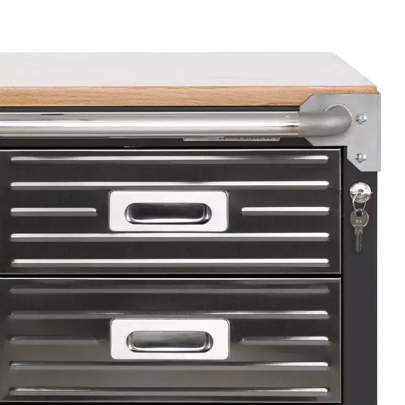 Meuble à 4 tiroirs Seville Classics UltraHD avec plateau en bois, 28 x 25 x 34,5