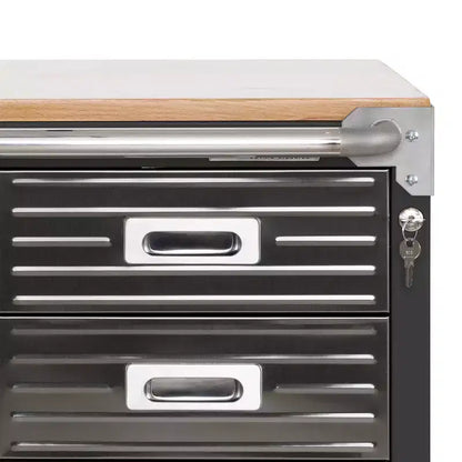 Meuble à 4 tiroirs Seville Classics UltraHD avec plateau en bois, 28 x 25 x 34,5