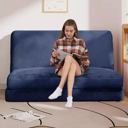 Canapé-lit Mjkone, fauteuil pliable en fausse fourrure douce et lavable, canapé mural en mousse, matelas de sol