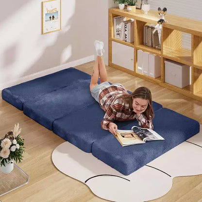 Canapé-lit Mjkone, fauteuil pliable en fausse fourrure douce et lavable, canapé mural en mousse, matelas de sol