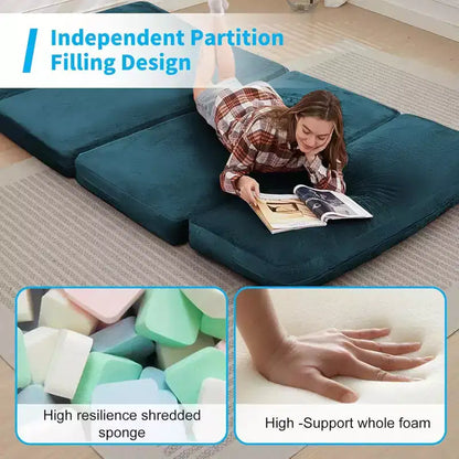 Canapé-lit Mjkone, fauteuil pliable en fausse fourrure douce et lavable, canapé mural en mousse, matelas de sol