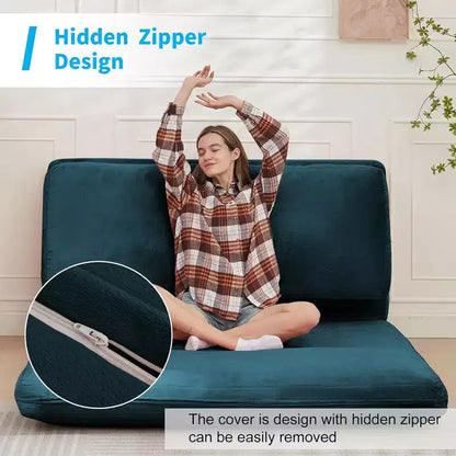 Canapé-lit Mjkone, fauteuil pliable en fausse fourrure douce et lavable, canapé mural en mousse, matelas de sol
