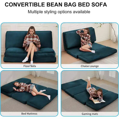Canapé-lit Mjkone, fauteuil pliable en fausse fourrure douce et lavable, canapé mural en mousse, matelas de sol