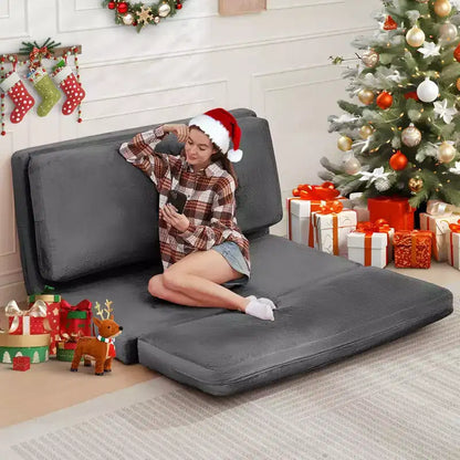 Canapé-lit Mjkone, fauteuil pliable en fausse fourrure douce et lavable, canapé mural en mousse, matelas de sol