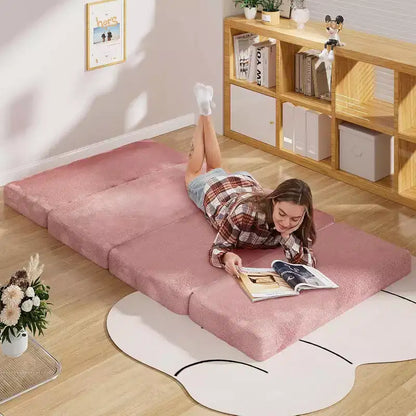 Canapé-lit Mjkone, fauteuil pliable en fausse fourrure douce et lavable, canapé mural en mousse, matelas de sol