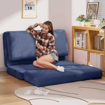 Canapé-lit Mjkone, fauteuil pliable en fausse fourrure douce et lavable, canapé mural en mousse, matelas de sol
