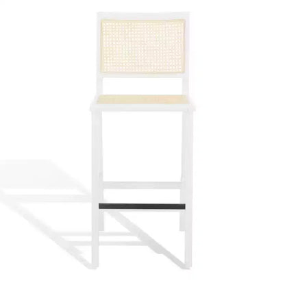 Hattie French Cane Barstool - SFV4140 - White/Natural - Safavieh Couture