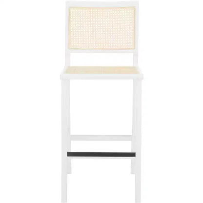 Tabouret de bar Hattie en canne française - SFV4140 - Blanc/Naturel - Safavieh Couture
