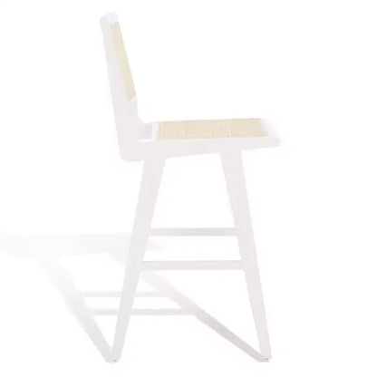 Tabouret de bar Hattie en canne française - SFV4140 - Blanc/Naturel - Safavieh Couture