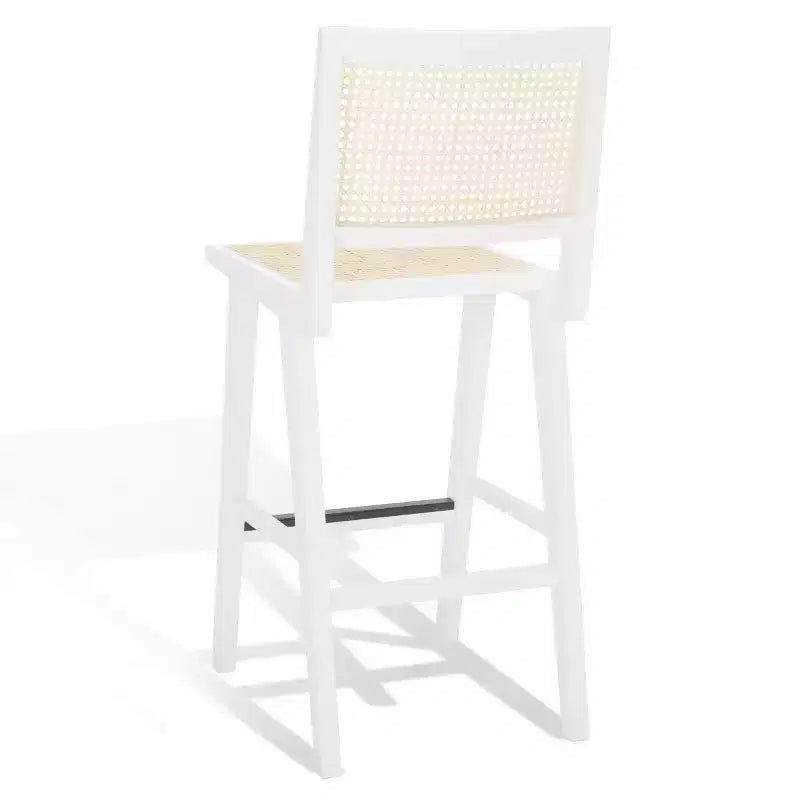 Tabouret de bar Hattie en canne française - SFV4140 - Blanc/Naturel - Safavieh Couture