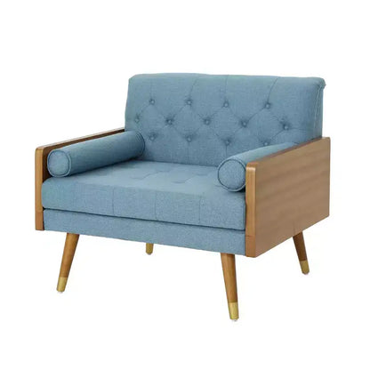 Fauteuil club une place avec accoudoirs, capitonné, style moderne du milieu du siècle - Merax
