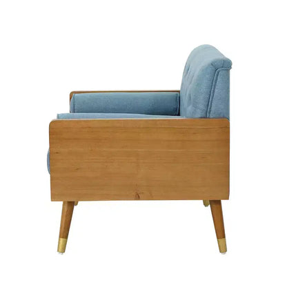 Fauteuil club une place avec accoudoirs, capitonné, style moderne du milieu du siècle - Merax