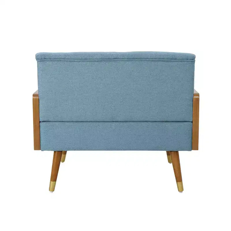 Fauteuil club une place avec accoudoirs, capitonné, style moderne du milieu du siècle - Merax