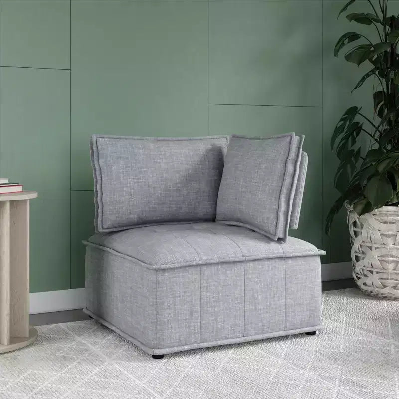 Chaise d'angle modulaire Darcy de DHP, lin gris