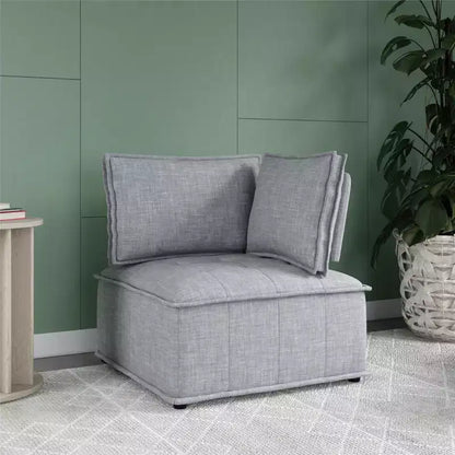 Chaise d'angle modulaire Darcy de DHP, lin gris