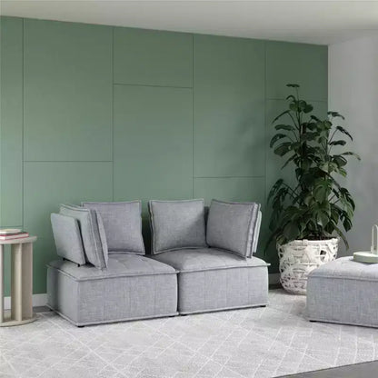 Chaise d'angle modulaire Darcy de DHP, lin gris