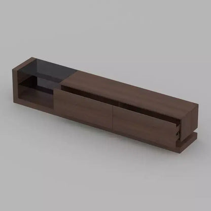 Meuble TV multifonctionnel contemporain Famapy, centre de divertissement, console multimédia avec éclairage LED réglable, tiroirs de rangement et étagères de présentation