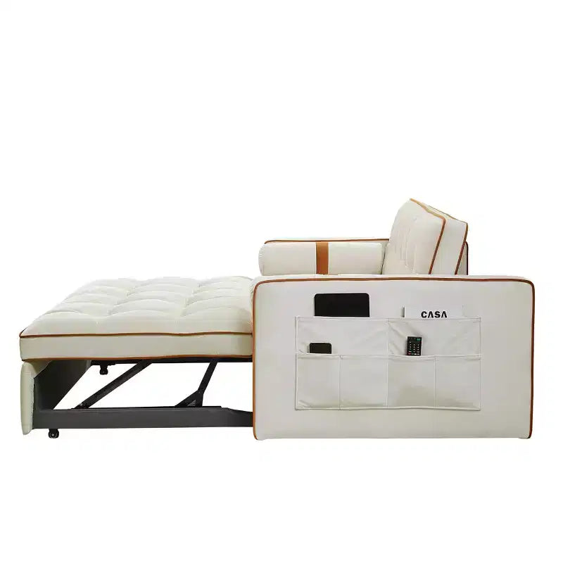 Canapé-lit inclinable 78,75 po - Sectionnel en L avec chargement USB, rangement et pochette de bras