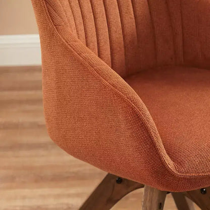 Fauteuil pivotant Art Leon confortable en tissu avec pieds en chêne massif