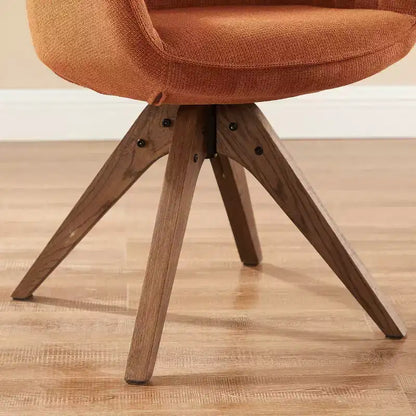 Fauteuil pivotant Art Leon confortable en tissu avec pieds en chêne massif