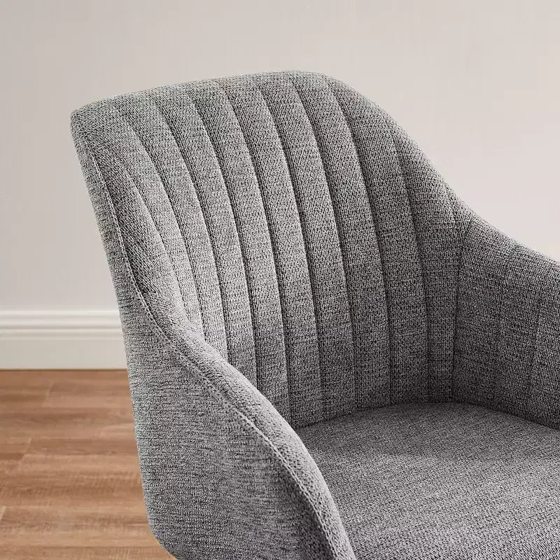 Fauteuil pivotant Art Leon confortable en tissu avec pieds en chêne massif