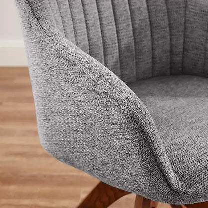 Fauteuil pivotant Art Leon confortable en tissu avec pieds en chêne massif