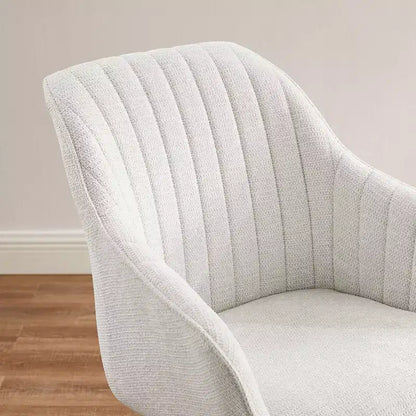 Fauteuil pivotant Art Leon confortable en tissu avec pieds en chêne massif