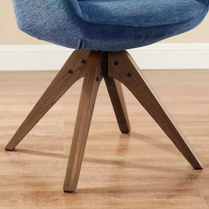 Fauteuil pivotant Art Leon confortable en tissu avec pieds en chêne massif