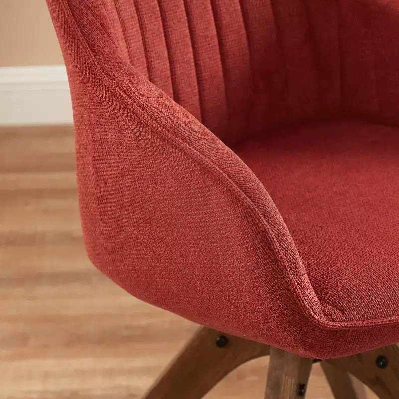 Fauteuil pivotant Art Leon confortable en tissu avec pieds en chêne massif