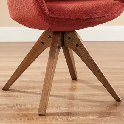 Fauteuil pivotant Art Leon confortable en tissu avec pieds en chêne massif
