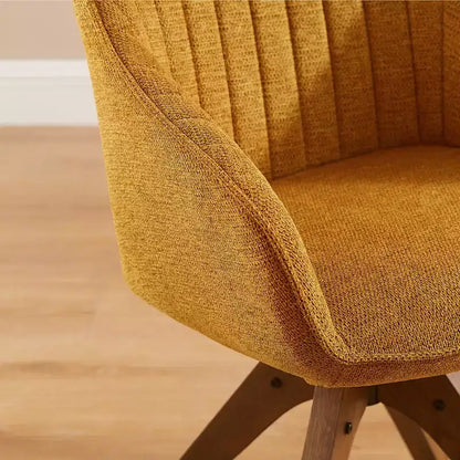 Fauteuil pivotant Art Leon confortable en tissu avec pieds en chêne massif