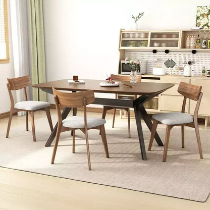 Ensemble de salle à manger 5 pièces en hévéa rembourré de style moderne du milieu du siècle Lareyna de Christopher Knight Home
