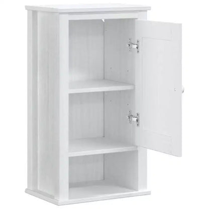 vidaXL Meuble Haut de Salle de Bain, Armoire à Pharmacie Murale avec Portes, Armoire de Rangement pour Salle de Bain Buanderie, Pin Massif Blanc Berg