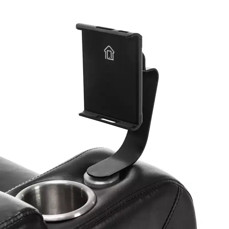 Fauteuil inclinable électrique pivotant 270° en similicuir avec tablette, support de téléphone, port USB et fonction bascule pour un confort home cinéma