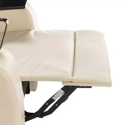 Fauteuil inclinable électrique pivotant 270° en similicuir avec tablette, support de téléphone, port USB et fonction bascule pour un confort home cinéma