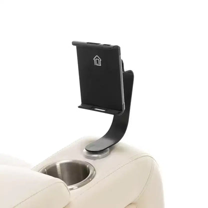 Fauteuil inclinable électrique pivotant 270° en similicuir avec tablette, support de téléphone, port USB et fonction bascule pour un confort home cinéma