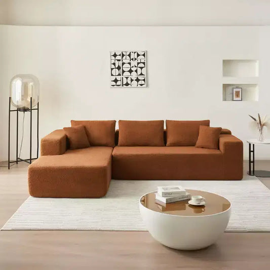 104.33 Modern Trend Combination Sofa - High-Density Fabric Leisure Sofa, Cloud-Shaped Corner Sofa